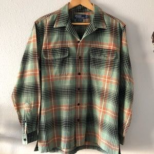 Vintage Polo Flannel Plaid Mens Shirt size M